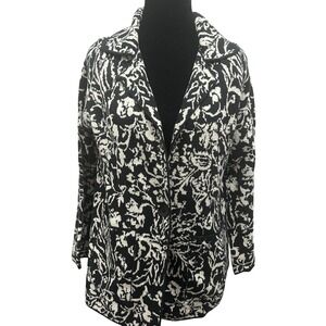 Y2K Anthropologie CITIWA Sweater Jacket Pockets Women's Black White Sweater